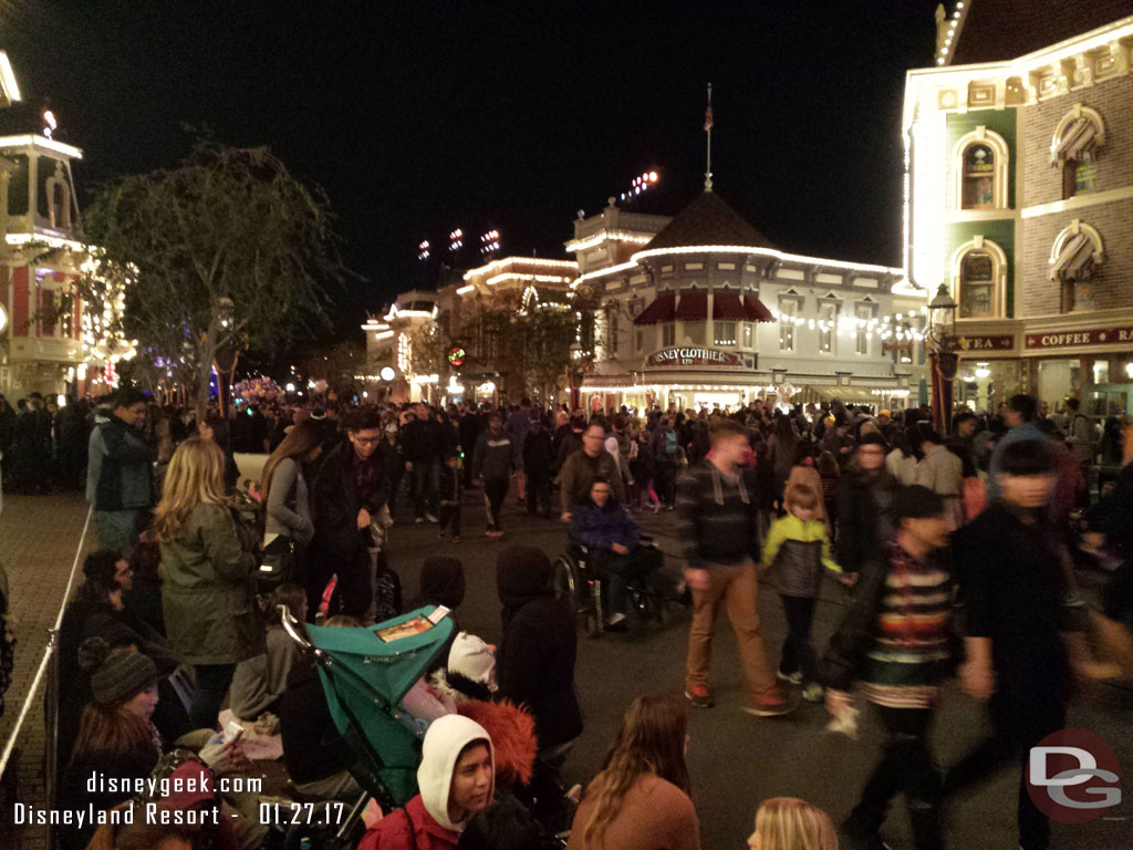 Found a space for the Main Street Electrical Parade at 7:50pm.. 