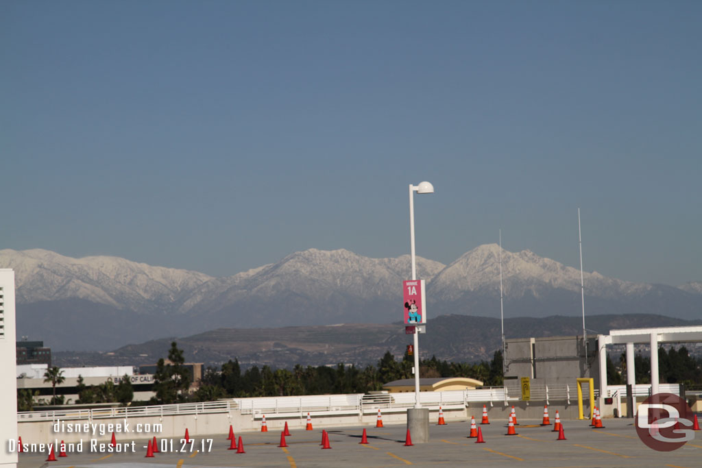 Plenty of snow visible on the mountains today, but I was in a hurry and did not have time to walk over to get a clear picture.