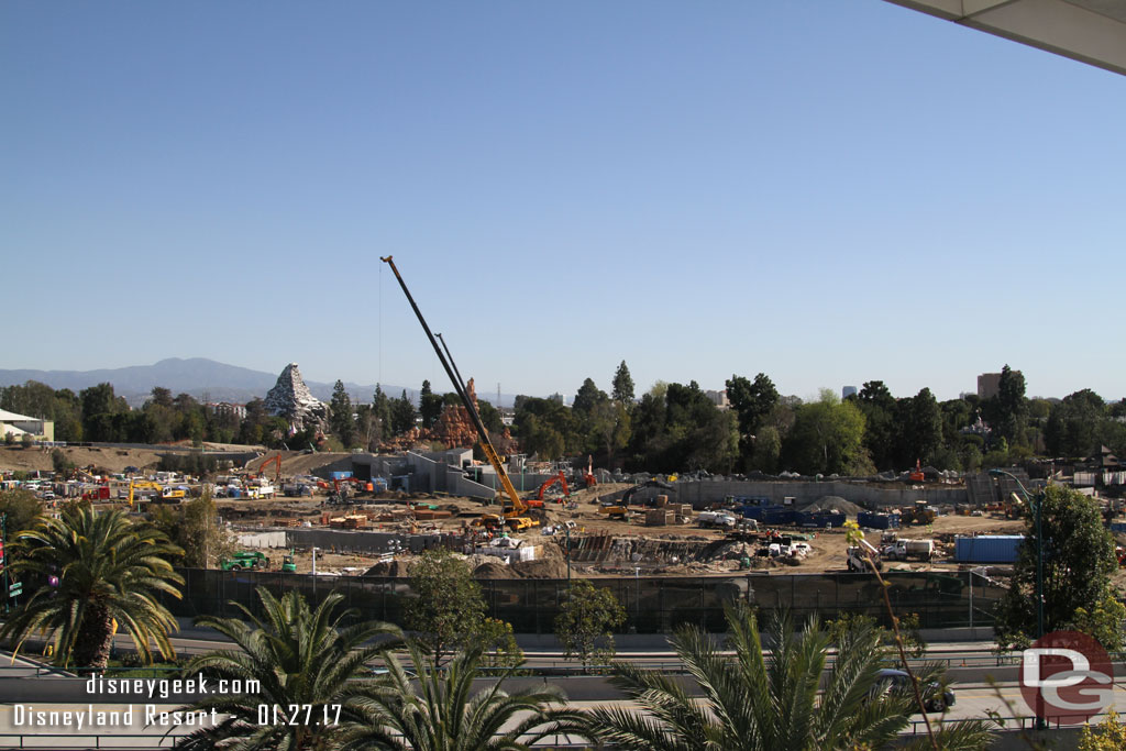 An overview of the site from the parking structure.