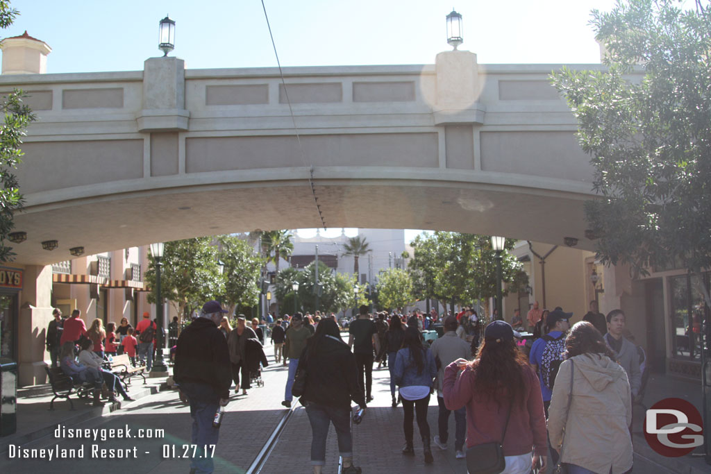 First stop today Disney California Adventure.  A fair number of guests on Buena Vista Street.