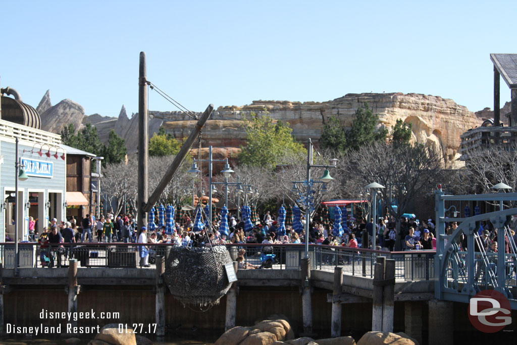 The resort was ready for the forecasted high winds today.  Umbrellas were tied down.  So far it is calm though.