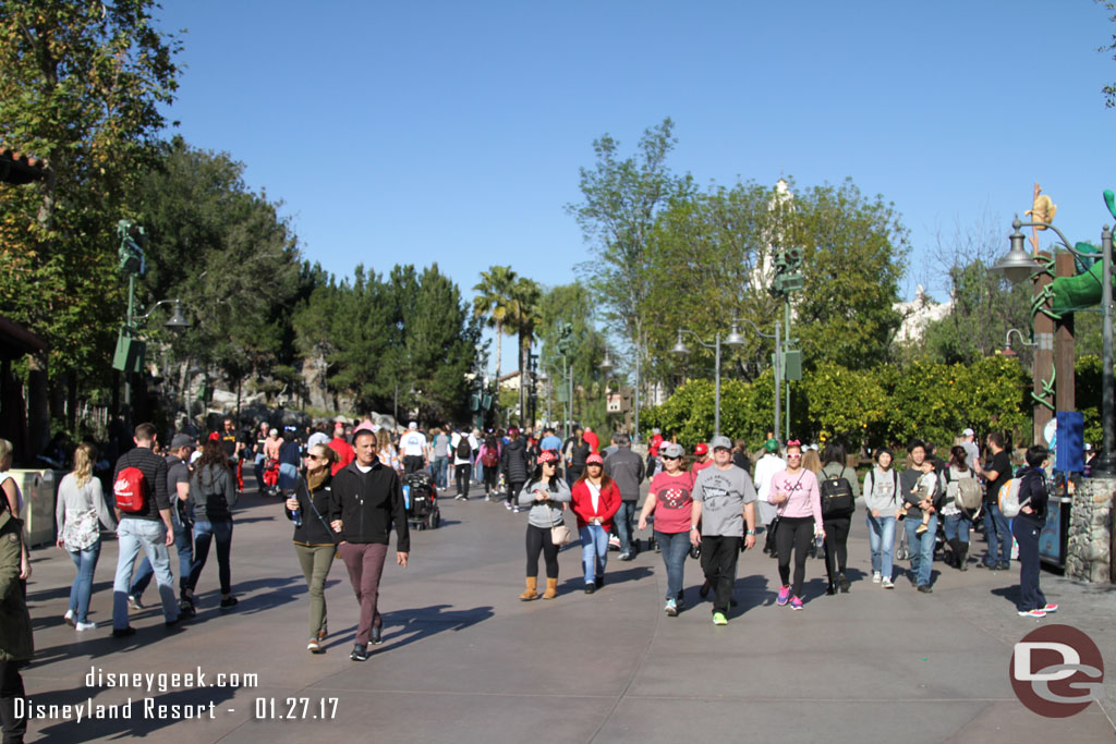 The parade route had a good number of guests moving around (note there are no daytime parades right now at either park).