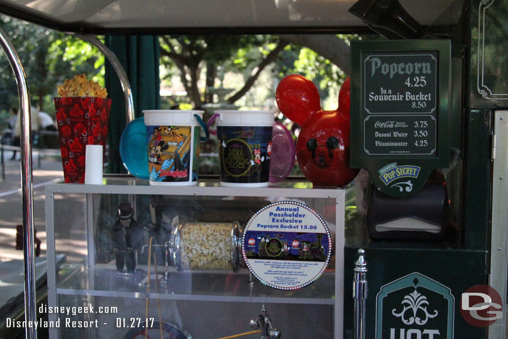 Current popcorn offerings in New Orleans Square.