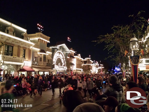 Found a spot for the Main Street Electrical Parade at 8:30pm