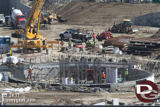 The opposite side of that building from the steel work the round structure is at ground level now.