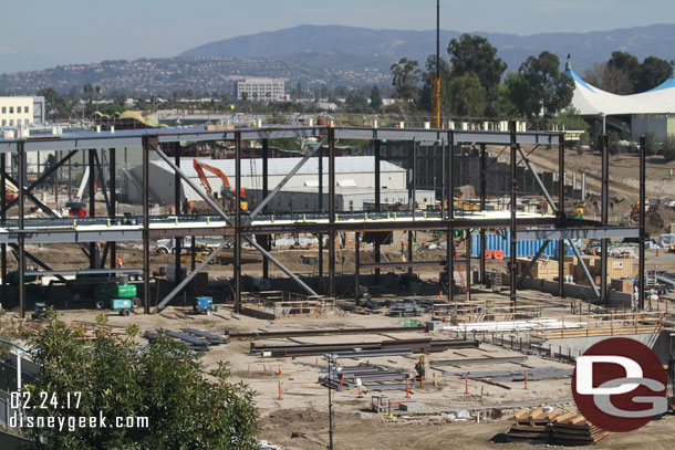 A wider view of the new building.