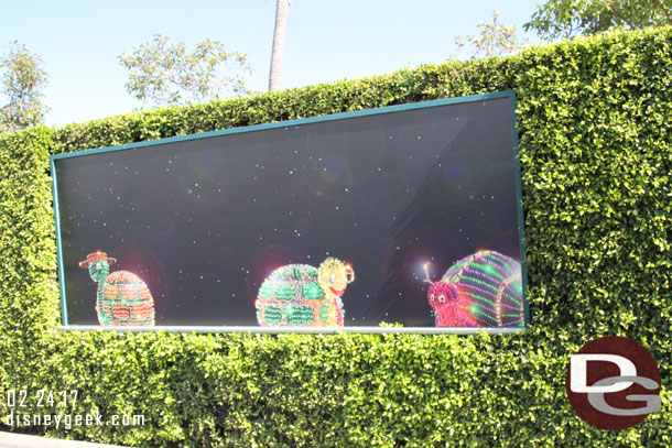 Moving on the Main Street Electrical Parade billboards are back at the Mickey and Friends tram stop.