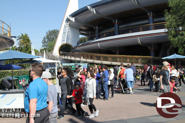 A good size line for popcorn in Tomorrowland.