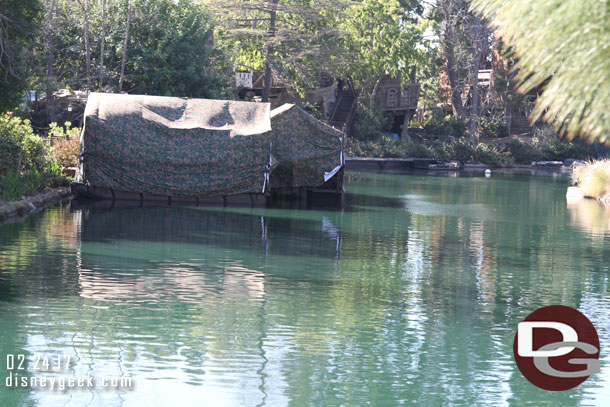 Some barges out on the river now as they prepare to bring Fantasmic back this summer.