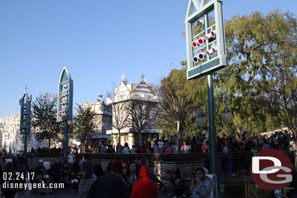 The queue for its a small world filled the terrace like it does for the holiday version.