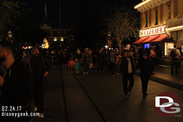 After the parade for a few minutes there was  some space on Main Street as the parade finished the route.