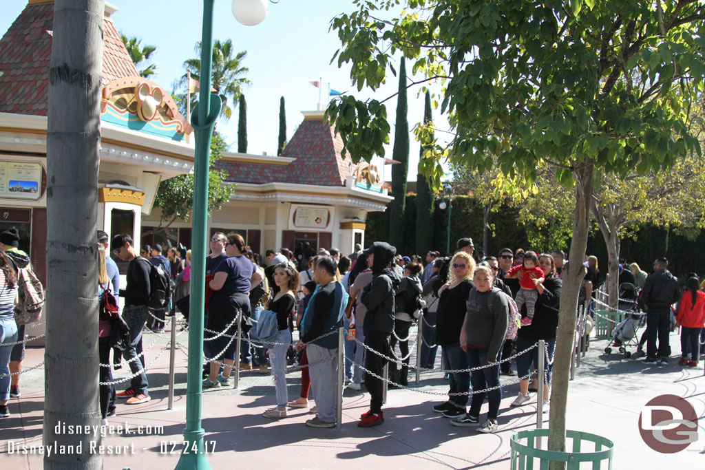 Healthy lines at the ticket booths at 1:30pm on a non holiday Friday in February.  Some schools had the full week off.