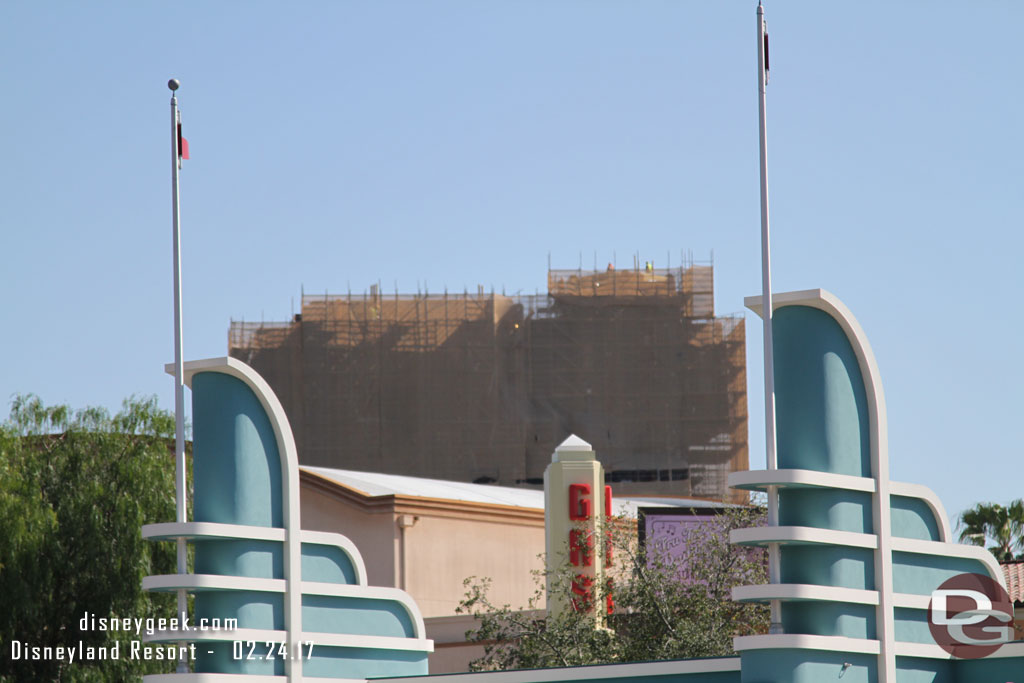 Scaffolding has yet again covered all of the Guardians of the Galaxy attraction.