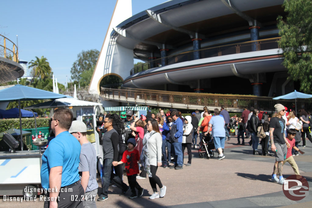 A good size line for popcorn in Tomorrowland.