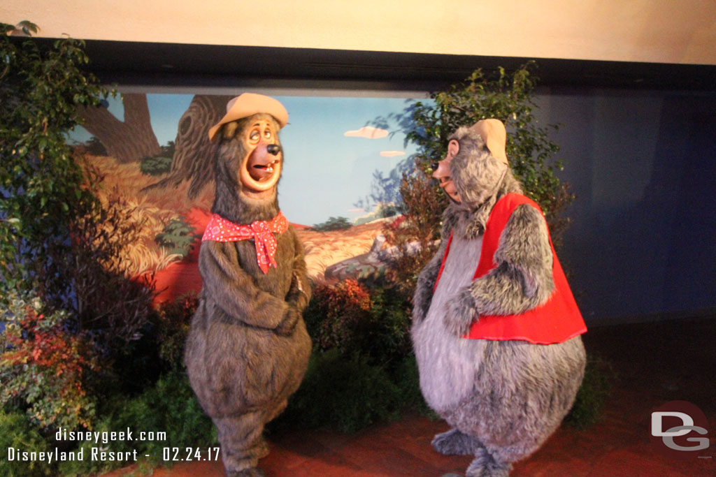 This week the Country Bears are the featured characters.  Shaker and Big Al were out when I stopped by.