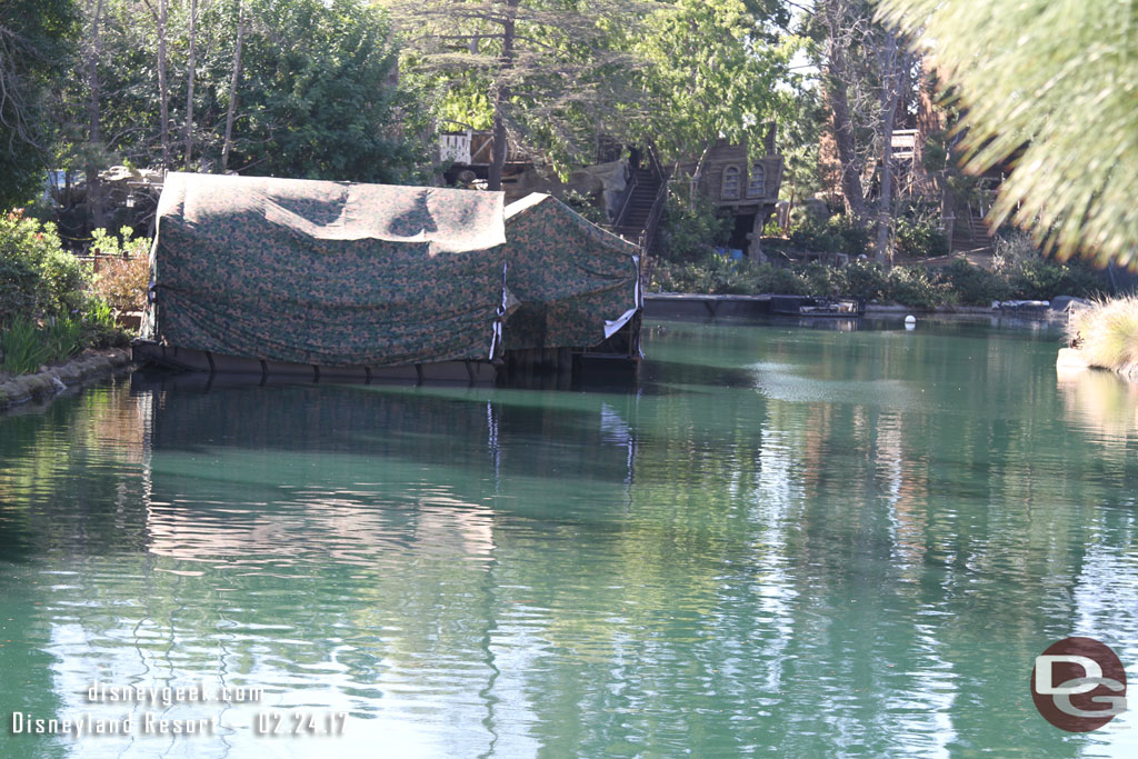 Some barges out on the river now as they prepare to bring Fantasmic back this summer.