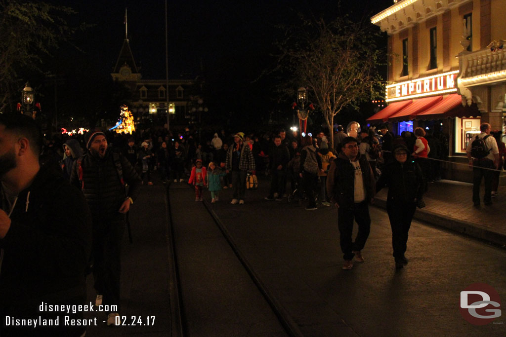 After the parade for a few minutes there was  some space on Main Street as the parade finished the route.