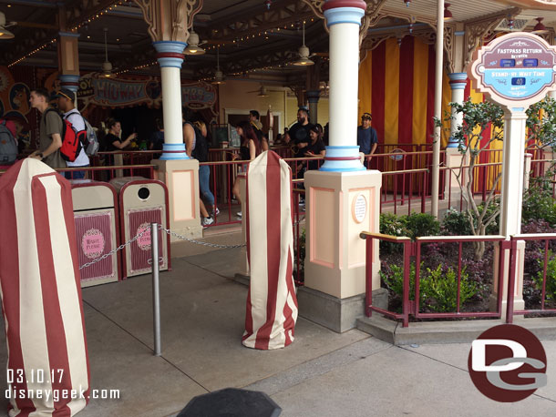 New MaxPass poles and a digital wait time sign are installed at Toy Story now.