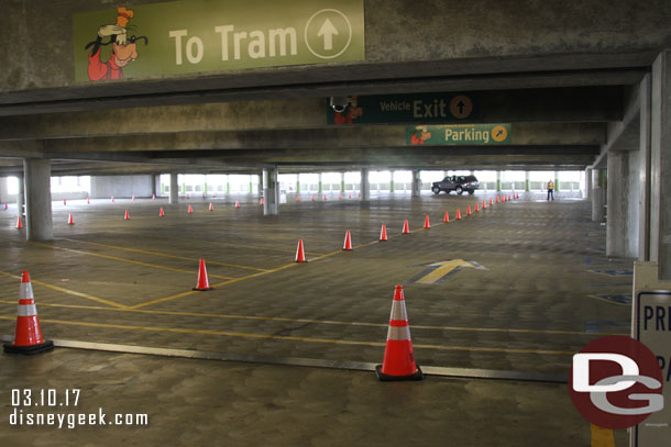 Not many cars in the preferred parking spaces this afternoon on the Goofy Level.