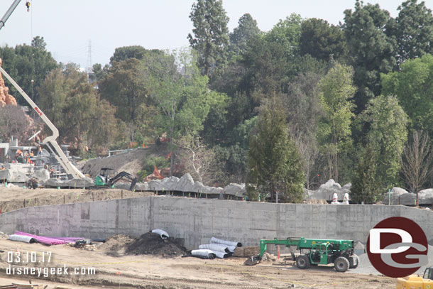 Continuing to the right trees have been planted on the new berm.