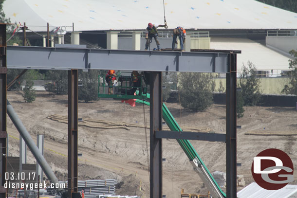 Another piece of steel being installed.