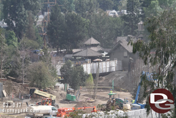 A closer look at the trees going in. No sign of the new bridge yet though.