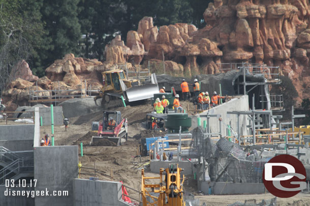 A better look at the work on the roof of the marina structure.