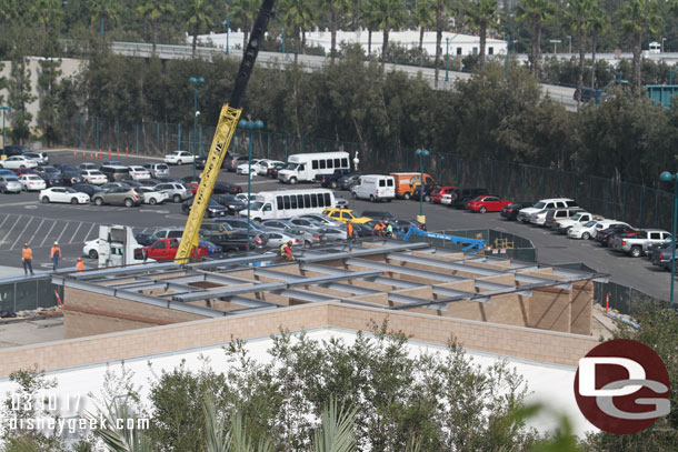 Moving away from the construction site to the cast member lot adjacent the parking structure.. a new building is going up there too.