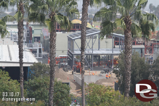 Back to the construction.  In the foreground you can see the footprint for the second show building that will go right up to the backstage road.