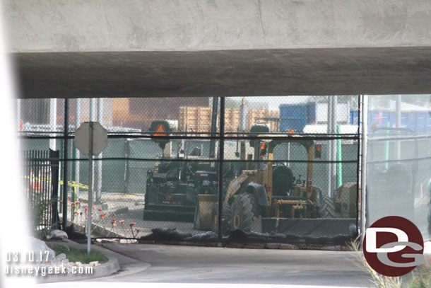 Looks like they are going to be finishing up the backstage entrance from the tram route soon.