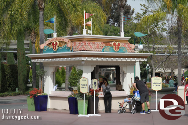 The information booth was set up as a welcome center for the Food and Wine Festival.