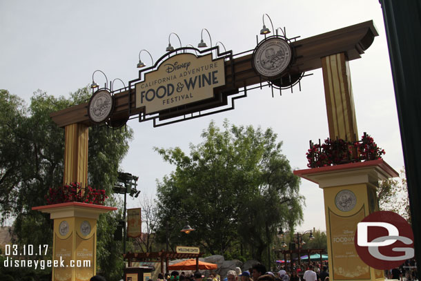 The entrance arch for the Food and Wine Festival just off Carthay Circle.