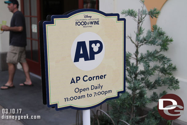 There is an AP Corner near Boardwalk Pizza & Pasta