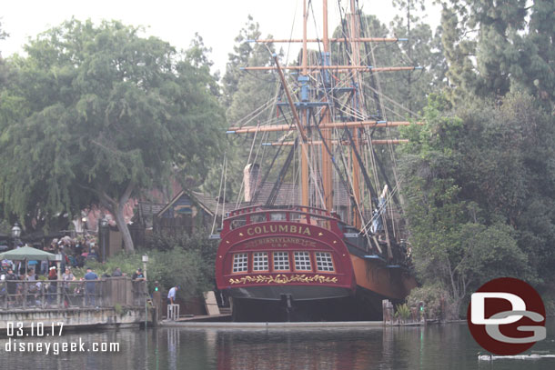 The Columbia is still in dry dock.