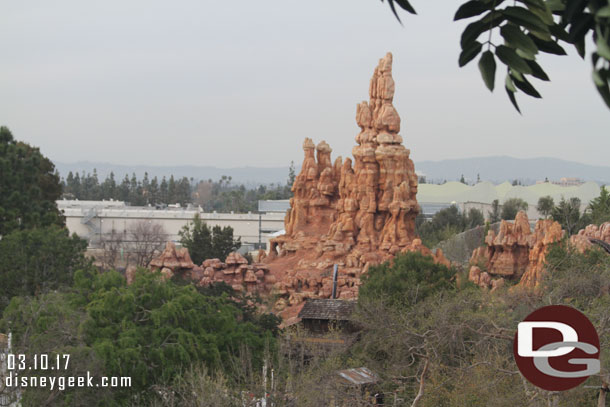 The view from the tree house.  On the right you can see the top of the wall that goes along the train path.