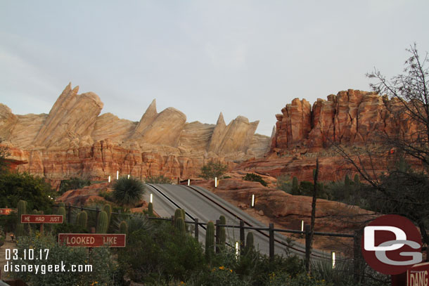 The Radiator Springs Racers were down when I entered Cars Land.