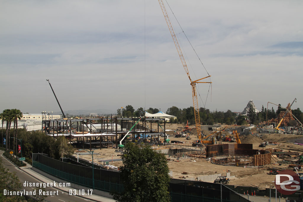 A wider view from the roof of the parking structure.