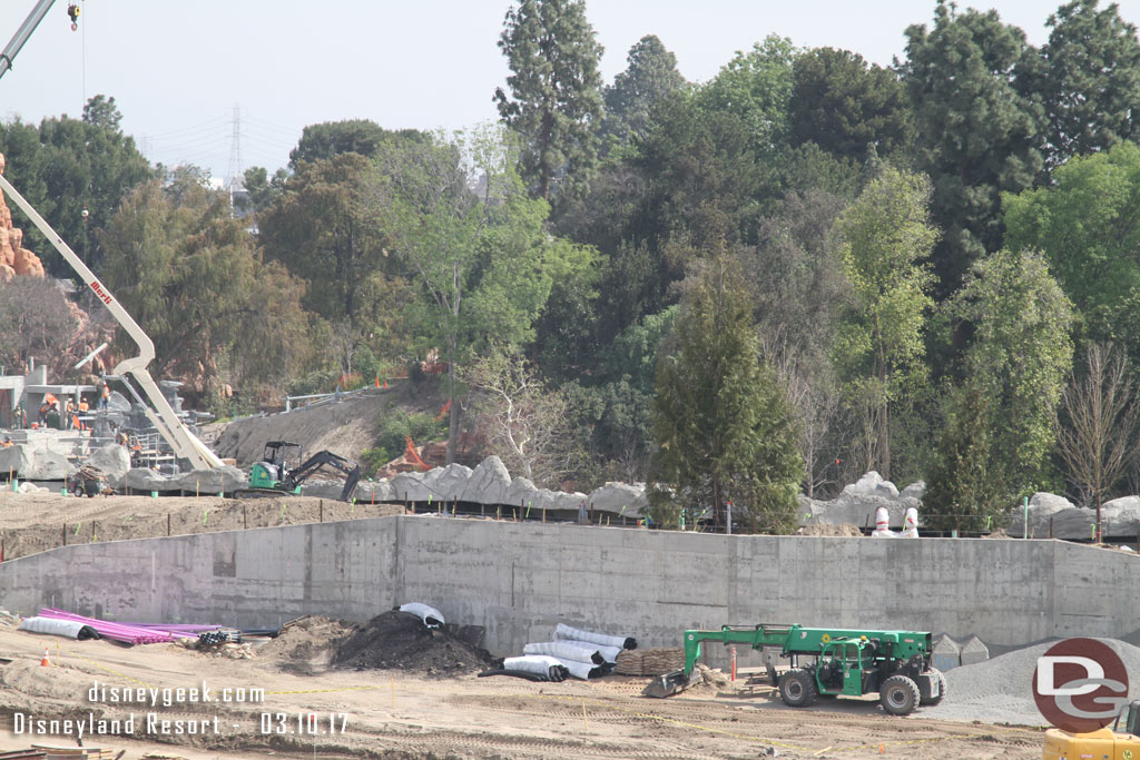 Continuing to the right trees have been planted on the new berm.