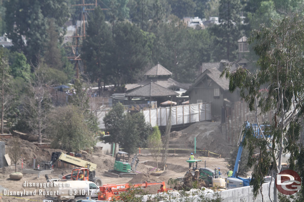 A closer look at the trees going in. No sign of the new bridge yet though.