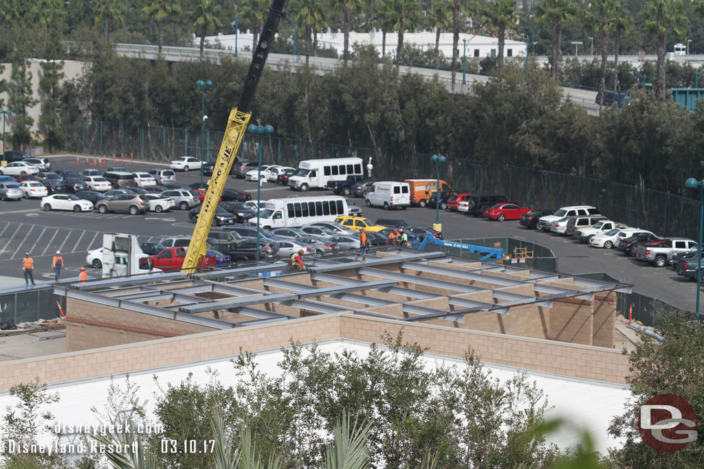 Moving away from the construction site to the cast member lot adjacent the parking structure.. a new building is going up there too.