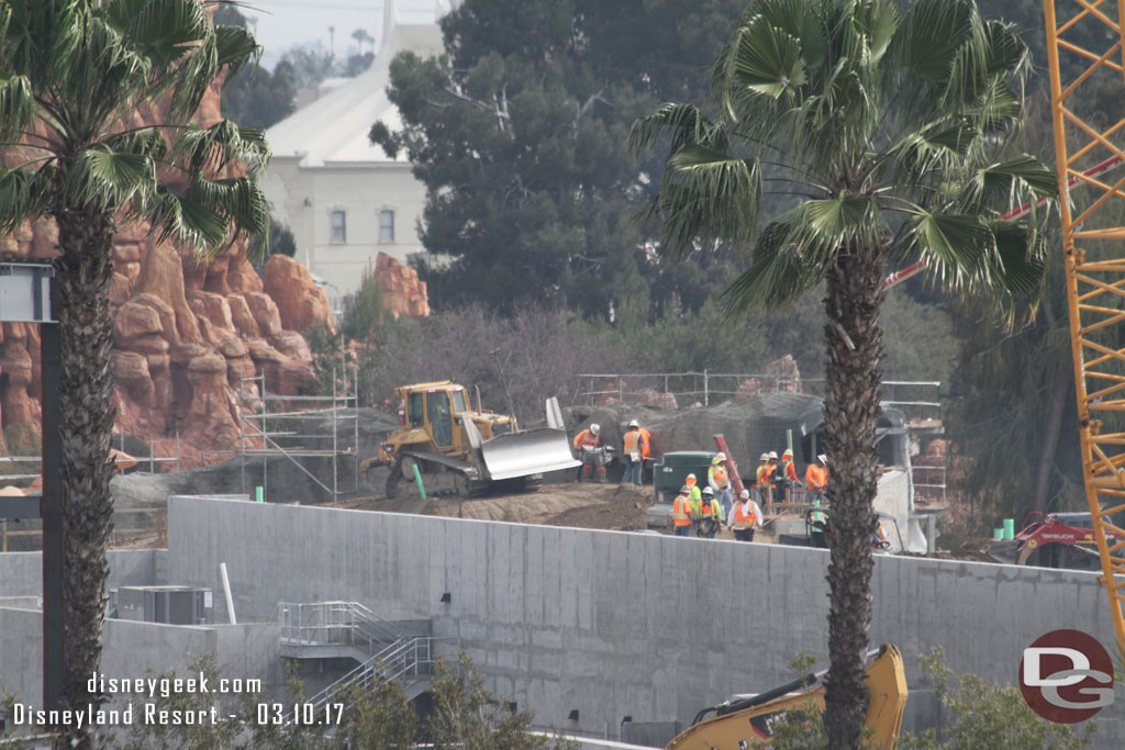 A different angle of the marina structure work.