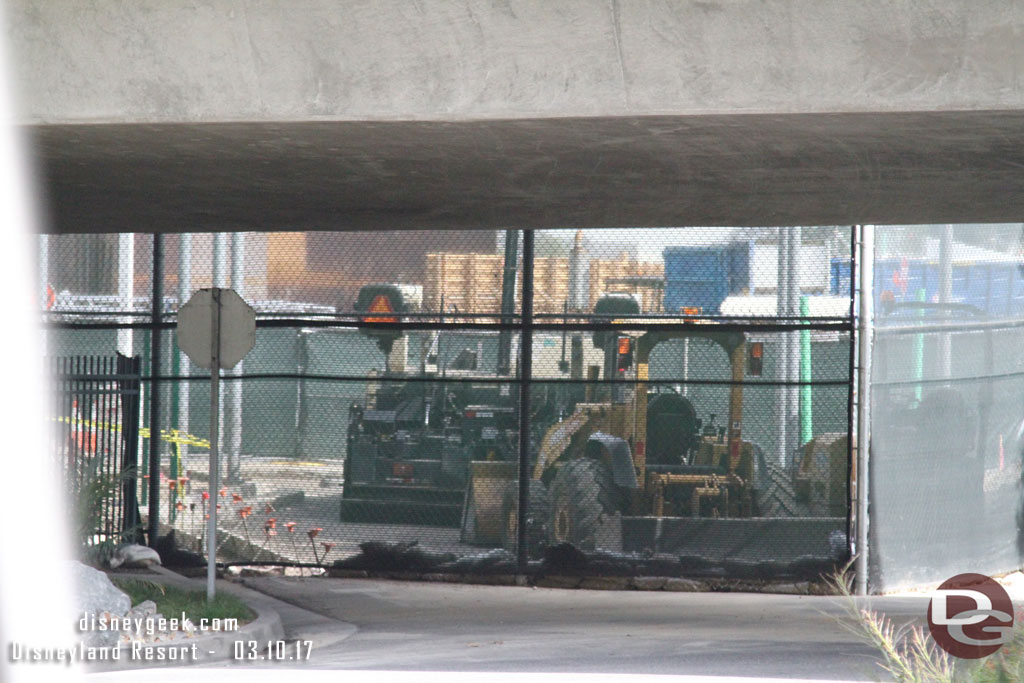 Looks like they are going to be finishing up the backstage entrance from the tram route soon.