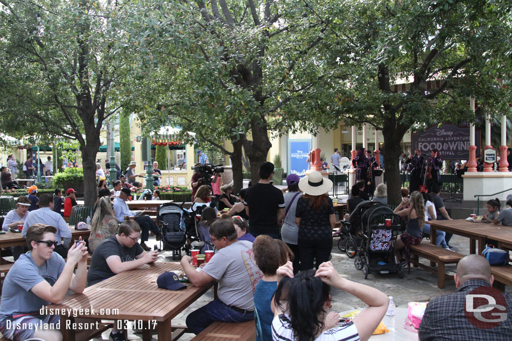 New tables in Paradise Gardens.  