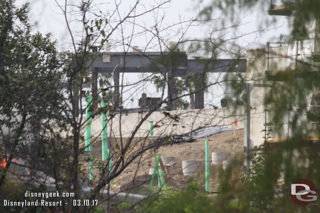 To the left you can see the top of the large show building through the trees.