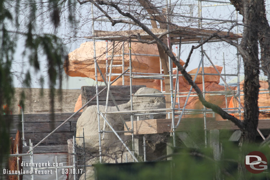 To the right rocks and wood awaiting final details.