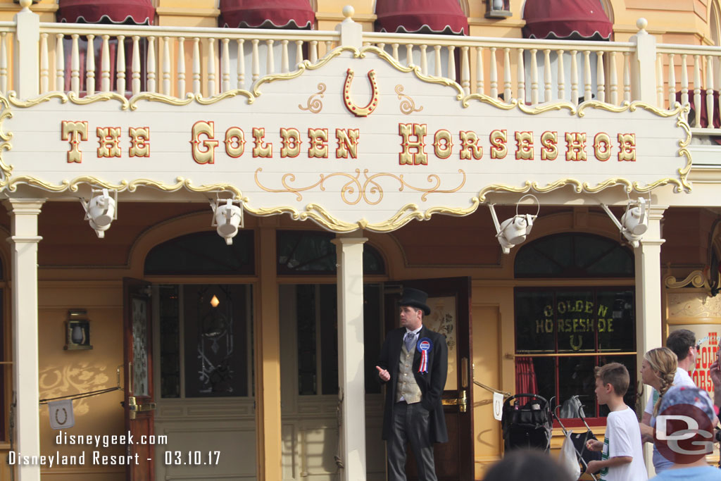 The Laughingstock Co was out trying to convince guests to join them inside.
