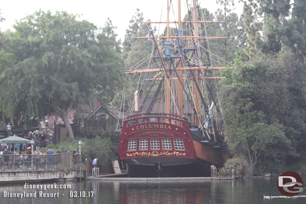 The Columbia is still in dry dock.