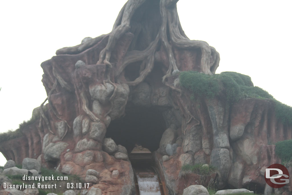 Splash Mountain was down as I walked around with a log stopped at the top of the drop.