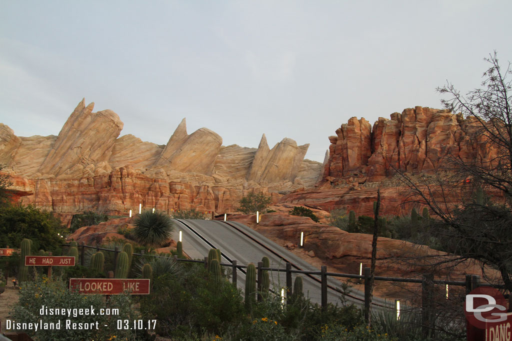 The Radiator Springs Racers were down when I entered Cars Land.