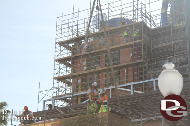 Now from Sunset Blvd.  they were installing panels on the lower portion of the front of the building.